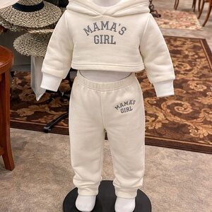 Mama's Girl Cream Kids Jogger Set